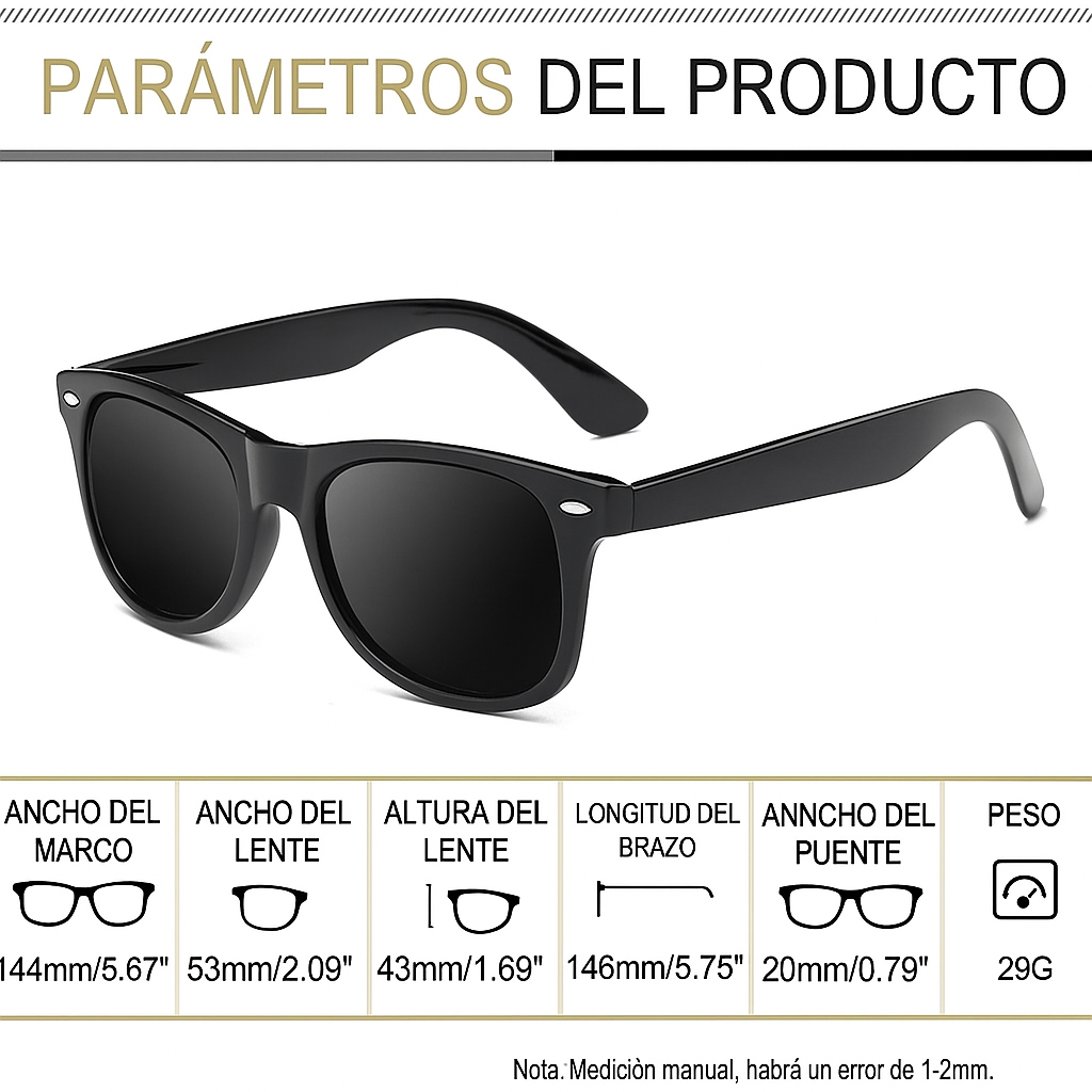 Reloj Curren 8363 + Gafas Wayfarer Negra