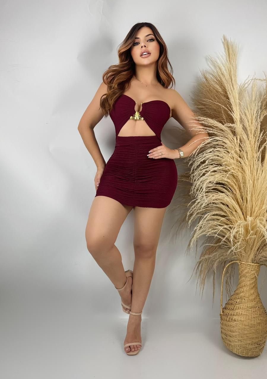 Vestido corto ebilla escote KATALINA