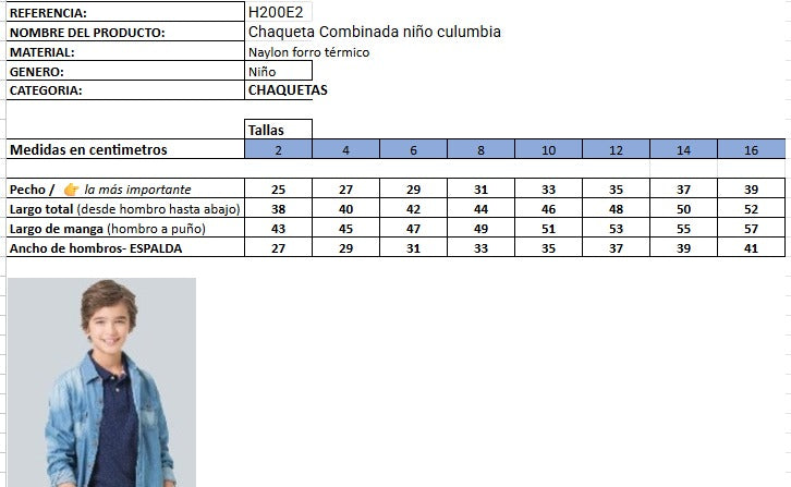Chaqueta acolchada niño COLUMBIA H200e