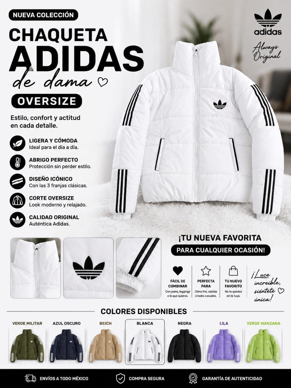 Chaqueta oversize  adidas mujer H170