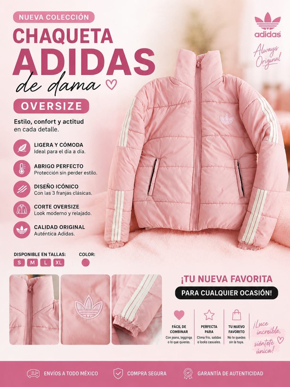 Chaqueta oversize  adidas mujer H170