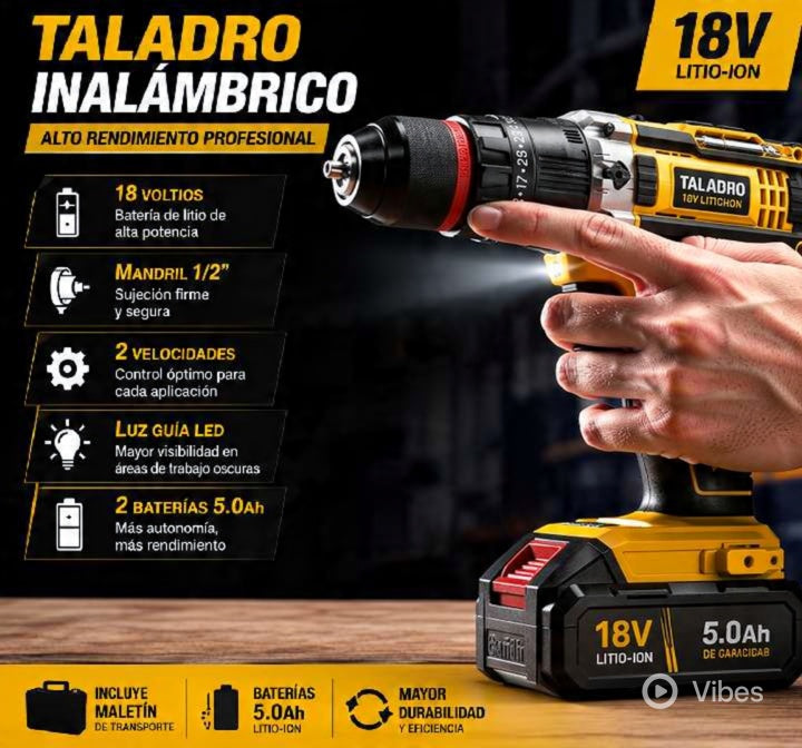 TALADRO 18V DEWALT CON MANDRIL 1/2 (I)