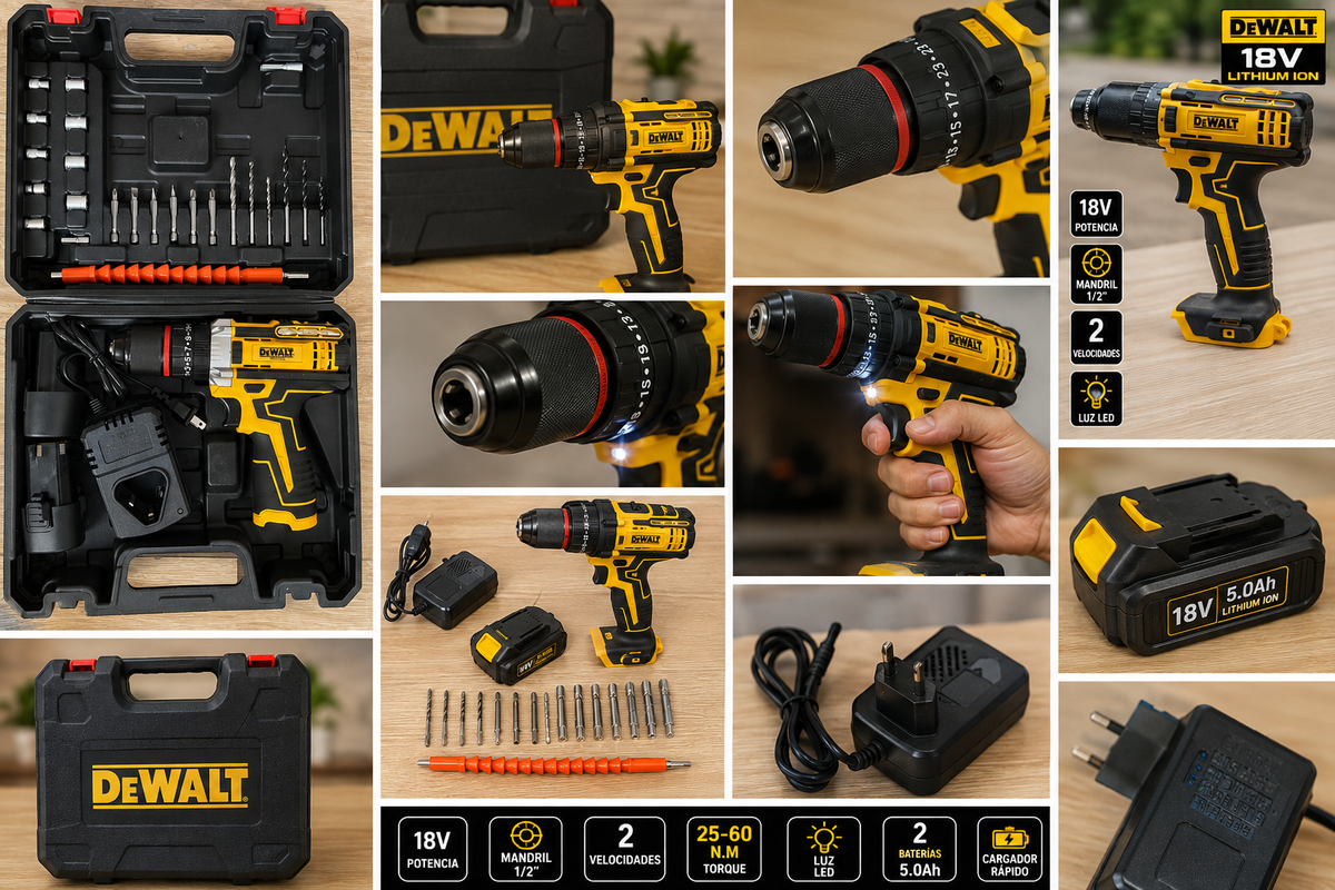 TALADRO 18V DEWALT CON MANDRIL 1/2 (I)